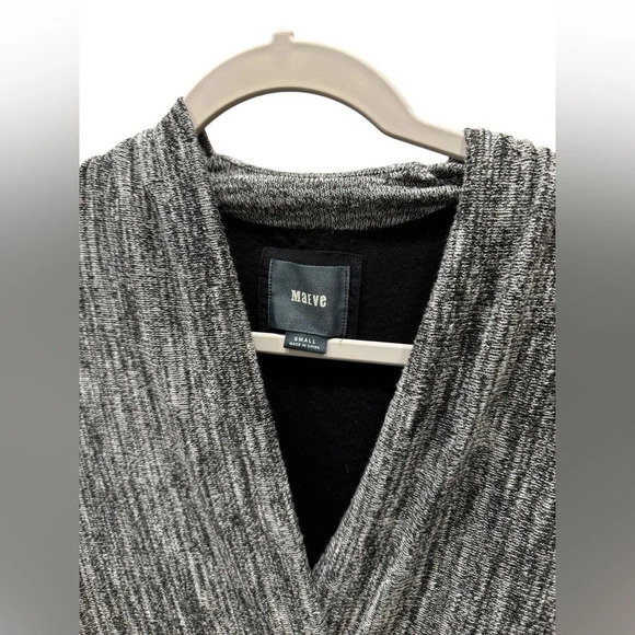 Maeve Anthropologie Cinched Surplice Sweater Dress Size Small Heathered Gray - Picture 4 of 6